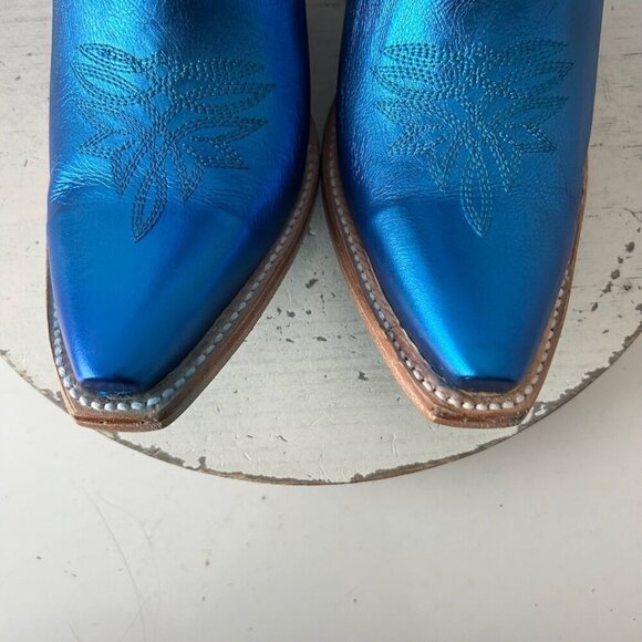 Lane SMOKESHOW Womens Cowboy Bootie 8.5 Blue Western Cowgirl Short Ankle Boots - Picture 6 of 11